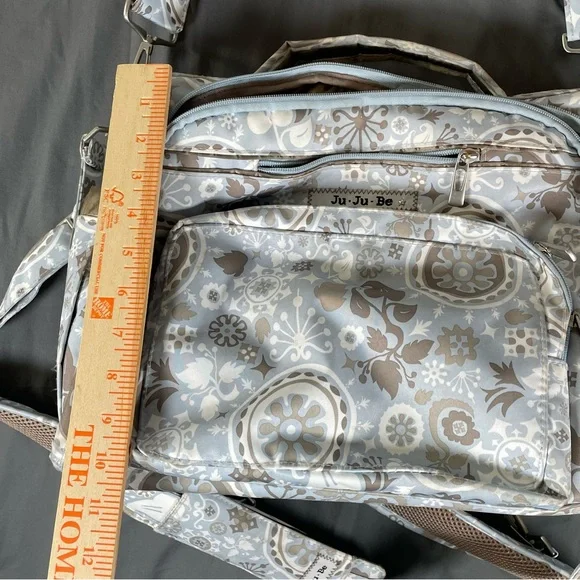 Ju Ju Be Diaper Bag Backpack Maternity Baby Blue Floral - Picture 6 of 14